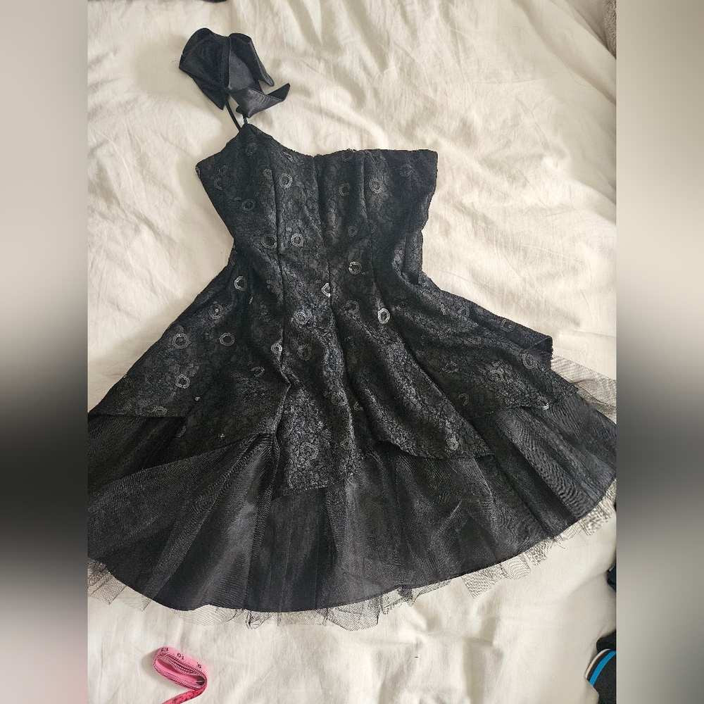 One shoulder tutu mini dress
